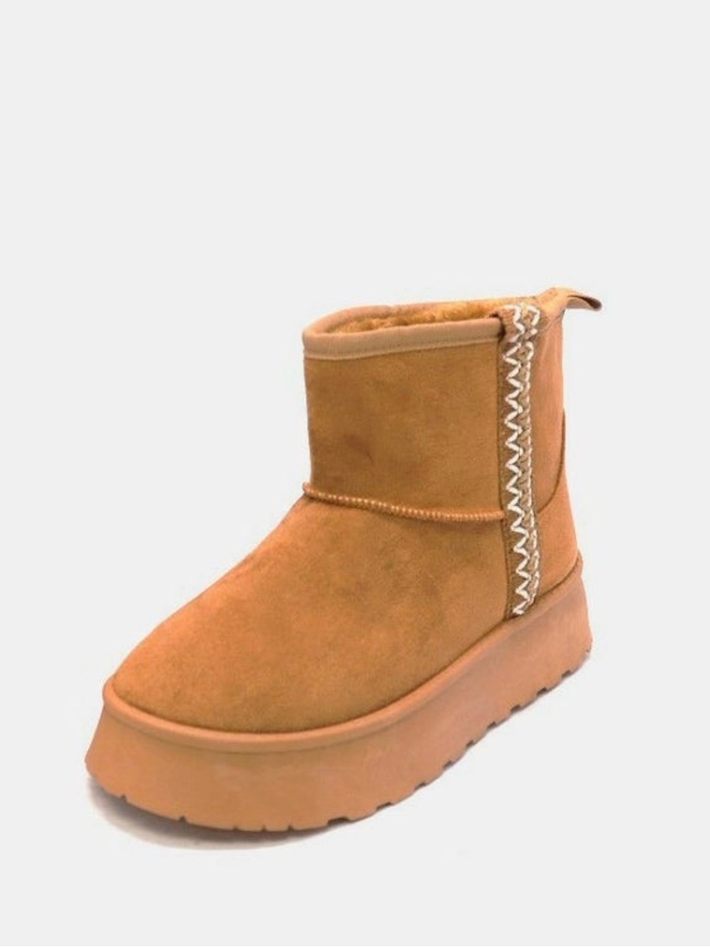Wild Diva Tan Platform Ankle Booties platform style New